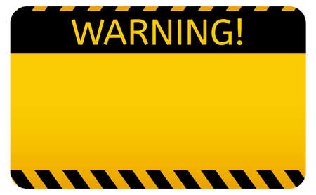Warning Sticker Caution Yellow Message Danger Striped Banner With Emoty Space For Text Vector Attention Flyerの素材 Fy ストックフォトのamanaimages Plus
