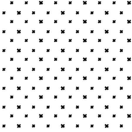 Cross simple pattern. Plus vector seamless backdrop. Hand drawn repeat print.のイラスト素材