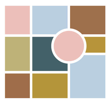 Collage moodboard. Mood board montage photos concept. Colour pallet poster. Vector design mockupのイラスト素材