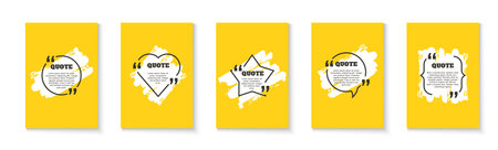 Quote frames blank bubbles. Quotation banners. Vector opinion message templateのイラスト素材