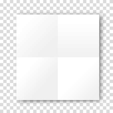 Blank folded paper sheets. Open book brochure flyer booklet template with shadowのイラスト素材