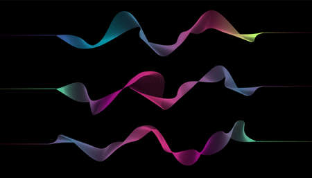 Sound wave. Voise spectrum. Vector dynamic audio waves