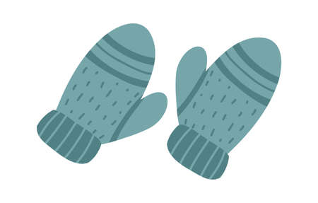 Cute kid gloves. Woolen mitten. Vector illustration.のイラスト素材