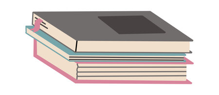 School book. Education hand drawn open or stack notebook. Vector cartoon diary encyclopediaのイラスト素材