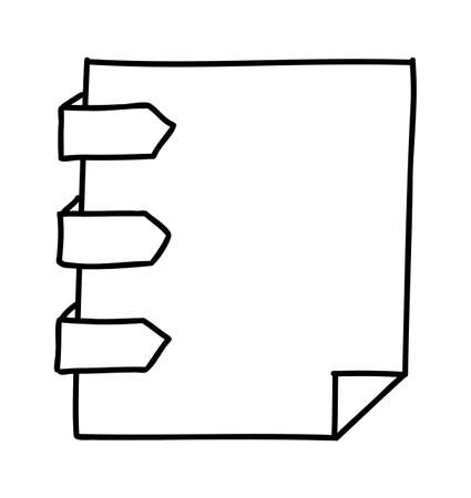 Bullet journal doodle icons. Hand drawn labels and borders for dairyのイラスト素材