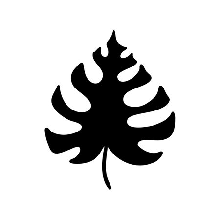 Tropical leaves. Hand drawn jungle leaf set. Vector exotic monstera floral decorative setのイラスト素材