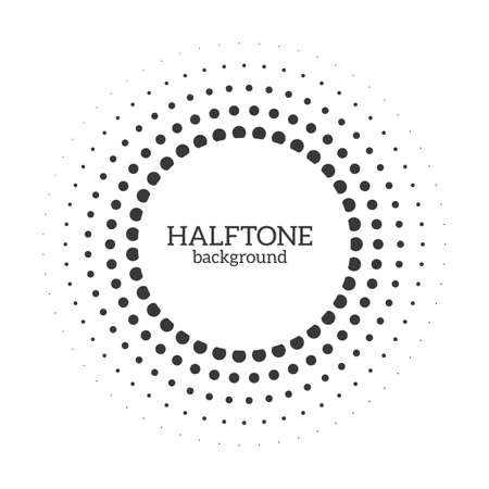 Circle halftone shape. Round dot grunge effect for medical or cosmetic logo or posterのイラスト素材