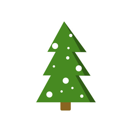 Christmas tree flat icon set. Xmas cartoon craft collection. Vector new year winter holiday desing elementのイラスト素材