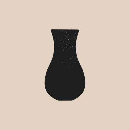 Ceramic vases. Pot pottery vase silhouette. Vector elegant greek jar setのイラスト素材