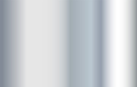 Metal silver gradient. Gray shiny aluminum shapes. Vector chrome plate buttonのイラスト素材