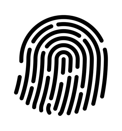 Fingerprint icons. Vector finger print touch ID illustration. Verification codeのイラスト素材