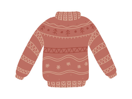 Christmas ugly sweater. Xmas funny handmade jumpers. Vector print pulloversのイラスト素材