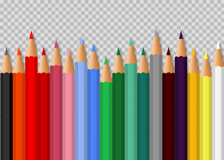 Color pensils. Crayons - colored pencil set. Vector illustrationsのイラスト素材