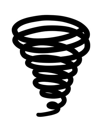 Doodle wind lines. Air sketch. Cartoon hand drawn windmill. Vector wave clipartのイラスト素材