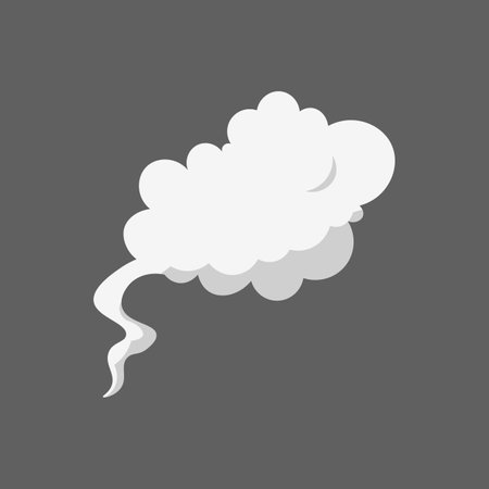 Cartoon smoke cloud. Comic stem effect. Vector fog silhouette setのイラスト素材