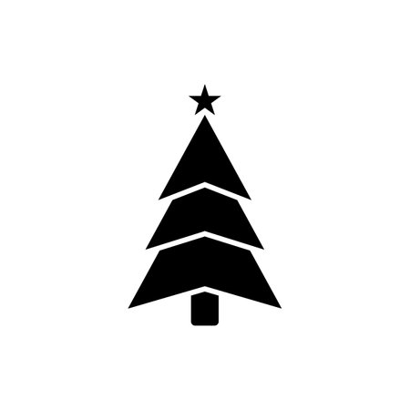 Christmas trees silfouette. Xmas simple shapes. Vector new year tree icon.のイラスト素材
