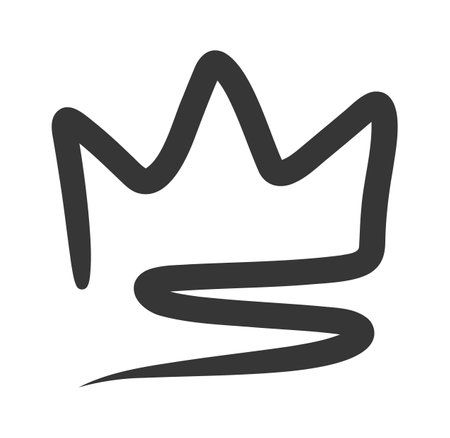 Doodle king queen crown. Hand drawn logo black set. Vector kingdom sketch concept.のイラスト素材