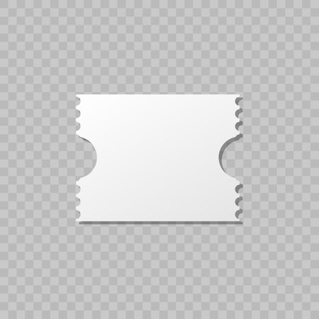 Blank ticket mockup template. Movie lottery realistic blank tickets. Vector empty flyers.のイラスト素材