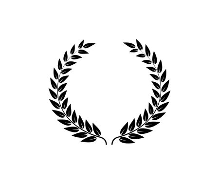 Laurel circle wreath. Branch greek olive oak wheat leavesのイラスト素材