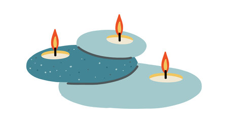 Various candle. Wax candle illustration. Soy wax candles in jar. Different shapes and sizes. Vector clipart collectionのイラスト素材