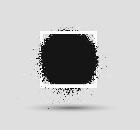 Grunge frames. Paint stain borders set. Vector round ink splash templateのイラスト素材