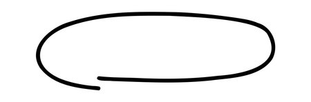 Doodle oval frame. Hand drawn circle pencil sketch. Vector scribble round borderのイラスト素材