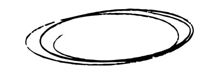 Doodle oval frame. Hand drawn circle pencil sketch. Vector scribble round borderのイラスト素材