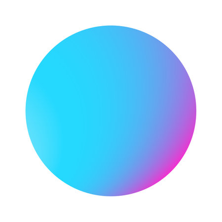 Circle color gradients. Rounded vibrant sphere buttons. Vector holographic setのイラスト素材