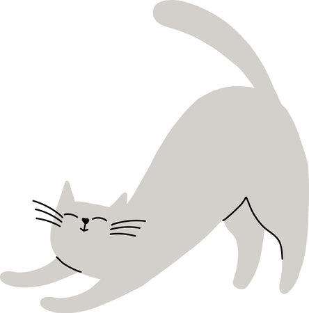 Cute cat. Funny pet. Hand drawn domestic animal sketch. Cartoon doodle vector illustration.のイラスト素材