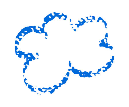 Abstract blue crayon cloud, childrens drawing, creative hand-drawn sketch, vector illustration, artistic texture, playful kids art, modern designのイラスト素材