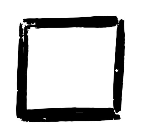 black brush frame. Vintage pencil square. Photo frame. Vector illustration.のイラスト素材