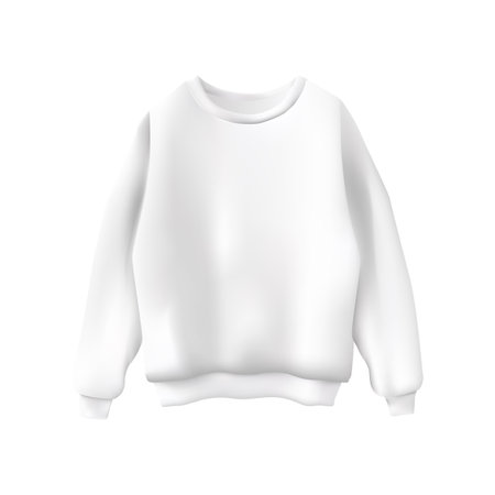 Blank White Oversized Sweater Template for Apparel Mockups, Fashion Design, and Branding. Vector illustrationのイラスト素材