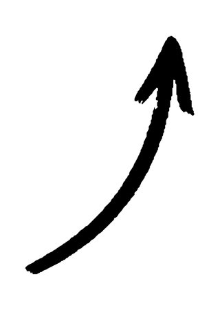 Grunge arrow. Abstract brush paint symbol. Vector ink element