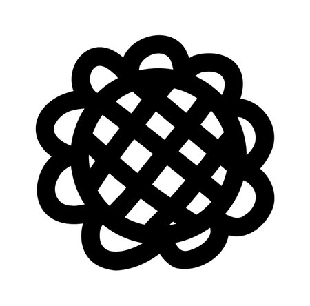 Minimalistic Black and White Abstract Floral Design with Overlapping Petals for Branding, Patterns, or Decoration. Vector illustrationのイラスト素材