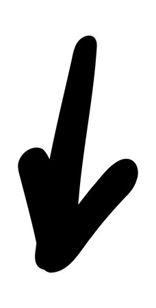 Hand drawn arrow vector icons. Doodle sketch black arrow design for business plan and education.のイラスト素材