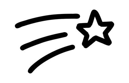 Simple hand drawn star. Doodle stars shape elementsのイラスト素材