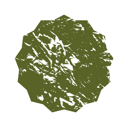 Set of green eco stickers with grunge texture in various shapes. Organic, natural labels ideal for eco products, promotions, and sustainable branding.のイラスト素材