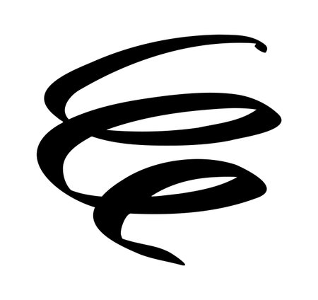 Hand-drawn doodle whirlwind icon simple cute sketch symbol of motion, energy, dynamics isolated on white background for journals and creative projects.のイラスト素材