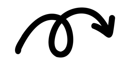 Hand drawn arrow vector icons. Doodle sketch black arrow design for business plan and education.のイラスト素材