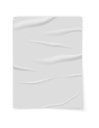 Realistic wrinkled paper texture with subtle folds and creases, perfect for backgrounds, presentations, posters, mockups, and creative design projects.のイラスト素材
