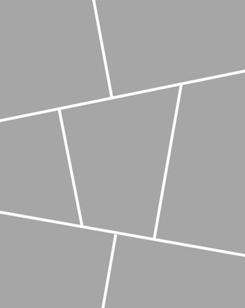Collage grid manga comic storyboard layout with blank panels, clean vector template for comic books,...