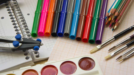 school accessories, various objectsの写真素材