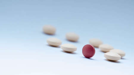 tablets, blue background, pharmacology