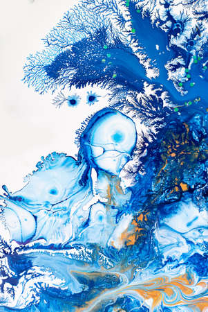 Psychedelic blue and purple abstract background. Liquid pattern.