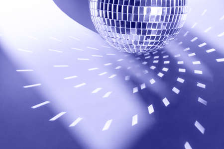 Minimal creative Christmas decorations, mirror disco balls. Party time, Greeting card. Very peri...