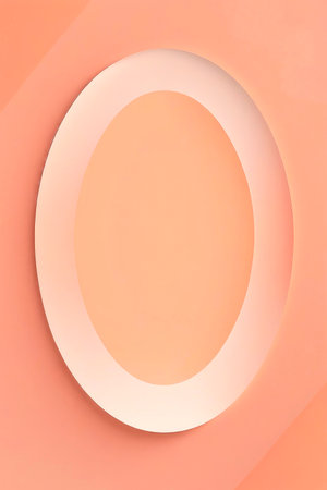 Creative modern geometric abstract design peach fuzz background. Trending color concept of the year 2024 Peach Fuzz.の素材