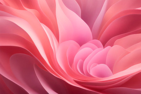 Beautiful delicate wavy shapes on a pink background, abstract background. Luxurious style background or wallpaper in muted mauve, dusty rose and soft terracotta blend colors.の素材