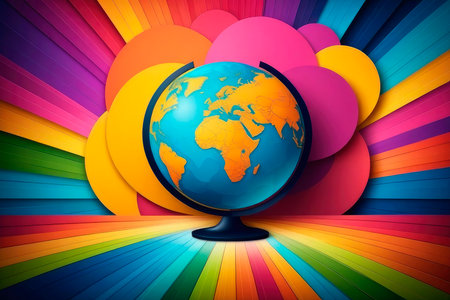 International holiday and festival 15 April template, layout and mock up. Art day banner concept. Art and creativity. Paints and palette. Colorful pencils.の素材