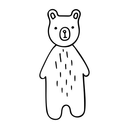 Doodle of cute cartoon bear.のイラスト素材