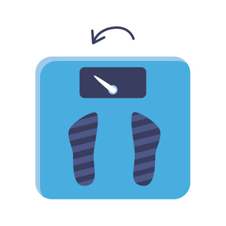 Flat floor scale isolated on a white background. Vector illustration of weight measure equipment.のイラスト素材